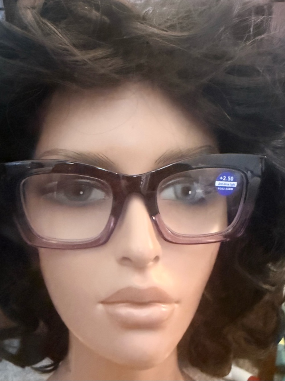 Chic Dark Brown Tortoise /Purple Oversized +2.50 strength reading glasses